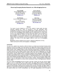 90 Observing Emerging Student Networks on a Microblogging Service