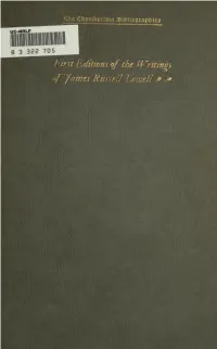 A Bibliography of the First Editions in Book Form of the Writings of James
