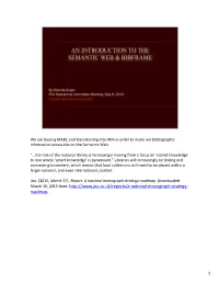 An Introduction to the Semantic Web and Bibframe