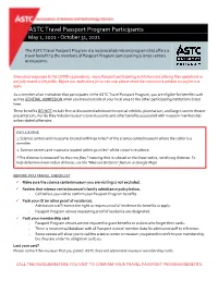 ASTC Passport Program Members