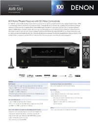 AVR-591 AV Surround Receiver