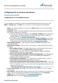 Configuring SSL for Services and Servers