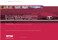 Defining Environmental Goods and Services: a Case Study of Mexico