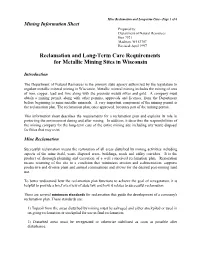 Mining Information Sheet