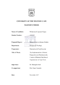 University of the Western Cape Master's Thesis