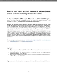 Bioactive Trace Metals and Their Isotopes As Paleoproductivity Proxies