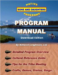 Native Sons and Daughters Program Manual