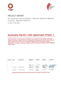Release Notice This Document Is Available Through the Australia Pacific LNG Upstream Phase 1 Project Controlled Document System Teambinder™