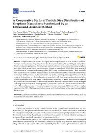 A Comparative Study of Particle Size Distribution of Graphene Nanosheets Synthesized by an Ultrasound-Assisted Method