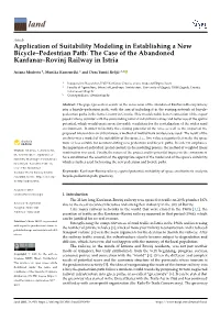 Application of Suitability Modeling in Establishing a New Bicycle–Pedestrian Path: the Case of the Abandoned Kanfanar–Rovinj Railway in Istria