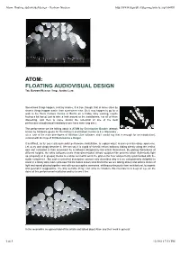 ATOM: FLOATING AUDIOVISUAL DESIGN Txt: Bertram Niessen / Img: Justine Lera