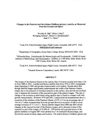Changes in the Pastene and the Kleines Fleiskees Glaciers, Austria, As Measured from the Ground and Space