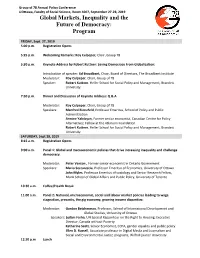 Global Markets, Inequality and the Future of Democracy: Program
