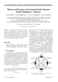 History and Progress of Fractional–Order Element
