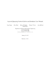 Layered Queueing Network Solver and Simulator User Manual