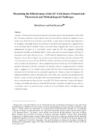 Measuring the Effectiveness of the EU Civil Justice Framework: Theoretical and Methodological Challenges