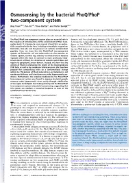 Osmosensing by the Bacterial Phoq/Phop Two-Component System