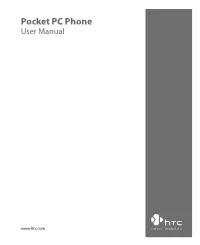 Pocket PC Phone User Manual