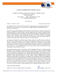 (A2LA Cert. No. 0098.11 (Formerly 0038.01)) 03/04/2021 Page 1 of 18 Test Technology Range Reference Standard