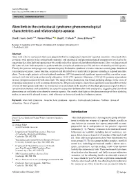 Alien Limb in the Corticobasal Syndrome: Phenomenological Characteristics and Relationship to Apraxia