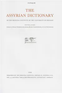 Assyrian Dictionary