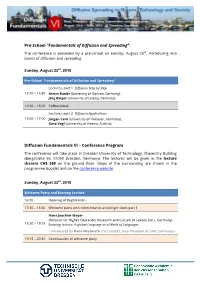 Diffusion Fundamentals VI – Conference Program