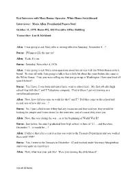Exit Interview with Mary Burns, Operator, White House Switchboard