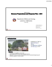 Monsoon Preparedness and Response Plan – 2021