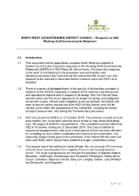 Response to HS2 Working Draft Environmental Statement 1.0
