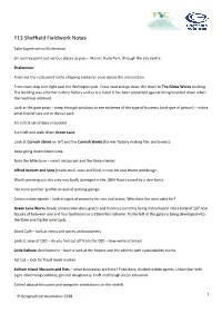 Y13 Sheffield Fieldwork Notes