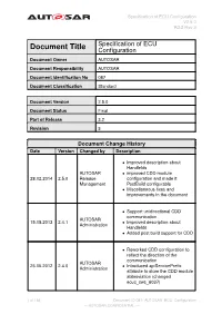 Configuration Description (And the Resulting ECU Ex- Tract of the System Configuration for the Individual Ecus)