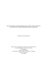 Structure, Narrative and Nation in Tourist Performances in Salem, Ma