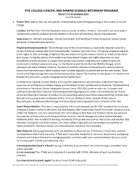2021 FCCMS Internship Project List