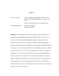 ABSTRACT Title of Dissertation: ROYAL SUBJECTS