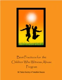 Best Practices for the Children Who Witness Abuse Program
