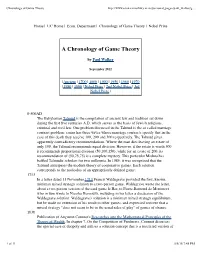 Chronology of Game Theory
