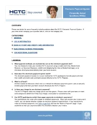 Electronic Payment System Frequently Asked Questions (Faqs)