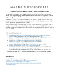 Mazda Contingency Program Information