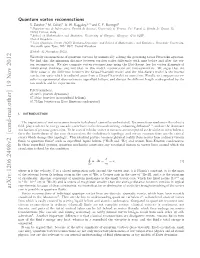 Quantum Vortex Reconnections