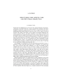 Structural Case. Lexical Case and the Verbal Projection