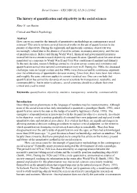 The History of Quantification and Objectivity in the Social Sciences