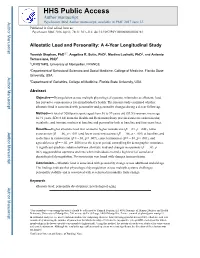 Allostatic Load and Personality: a 4-Year Longitudinal Study