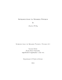 Introduction to Modern Physics
