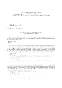 Lab 2: Implementing a Shell COMPSCI 310: Introduction to Operating Systems