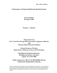 Performance of Integrated Hydronic Heating Systems Project Report
