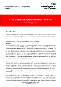 Point-Of-Care Testing for Urinary Tract Infections Horizon Scan Report 0045 June 2016
