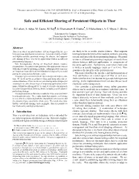 Safe and Efficient Sharing of Persistent Objects in Thor