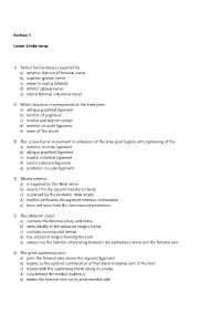 Section 1 Lower Limbs Mcqs 1) Tensor Fasciae Latae Is Supplied By