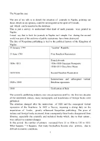 The Neapolita Case the Aim of My Talk Is to Sketch the Situation of Journals