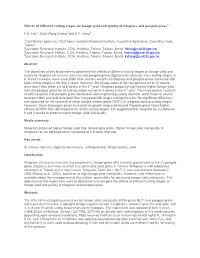 Effects of Different Cutting Stages on Forage Yield and Quality of Nilegrass and Pangola Grass1